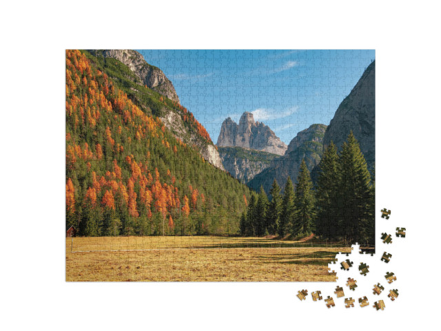 Puzzle de 1000 pièces « Les Trois Cimets en automne, Dolomites, Italie »