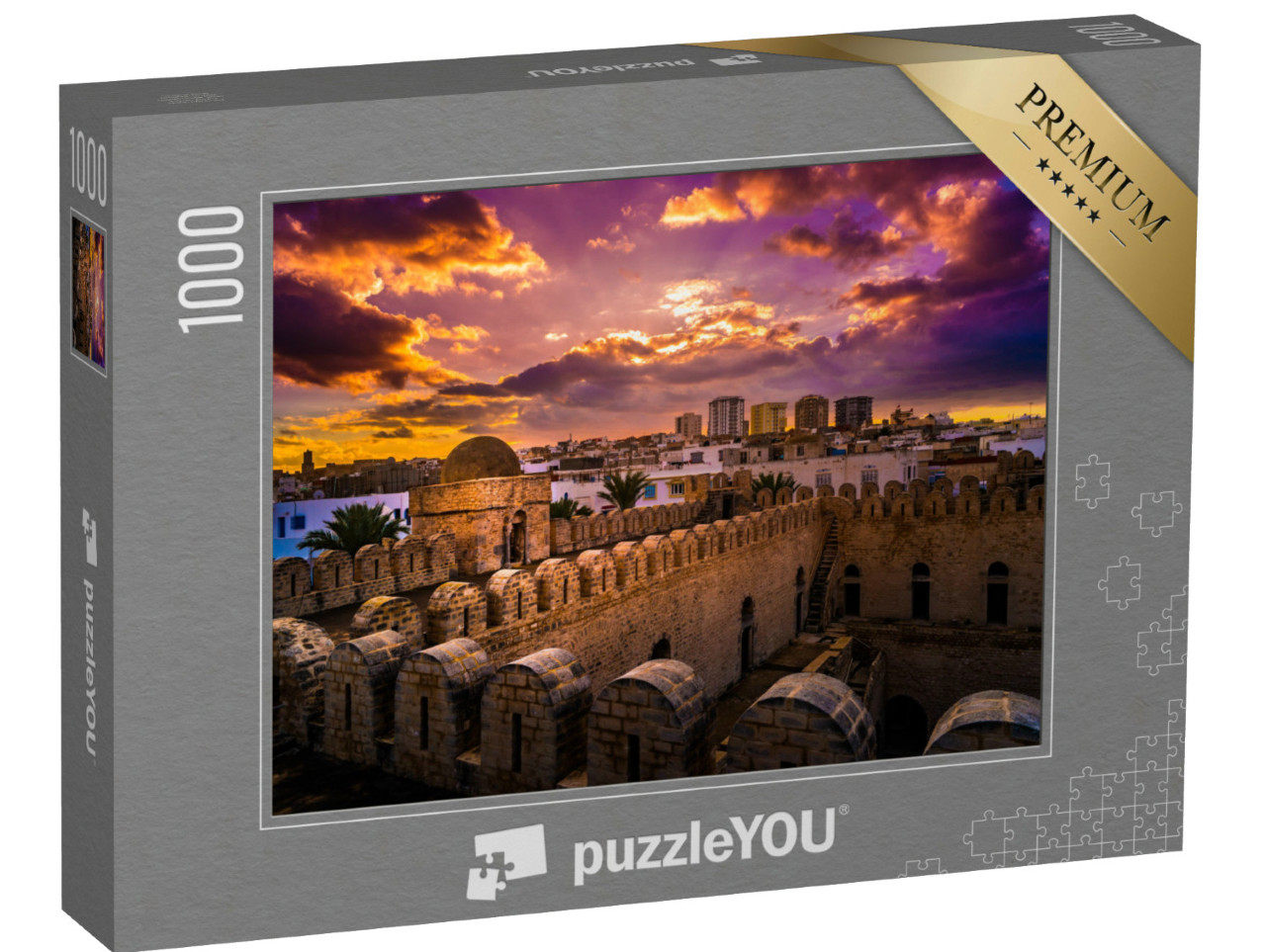 Puzzle de 1000 pièces « Maurn de la forteresse de Ribat de Sousse, Tunisie »