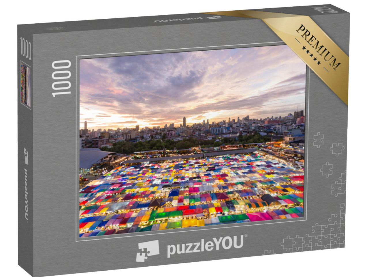 Puzzle de 1000 pièces « Marché de nuit à Bangkok, Thaïlande »