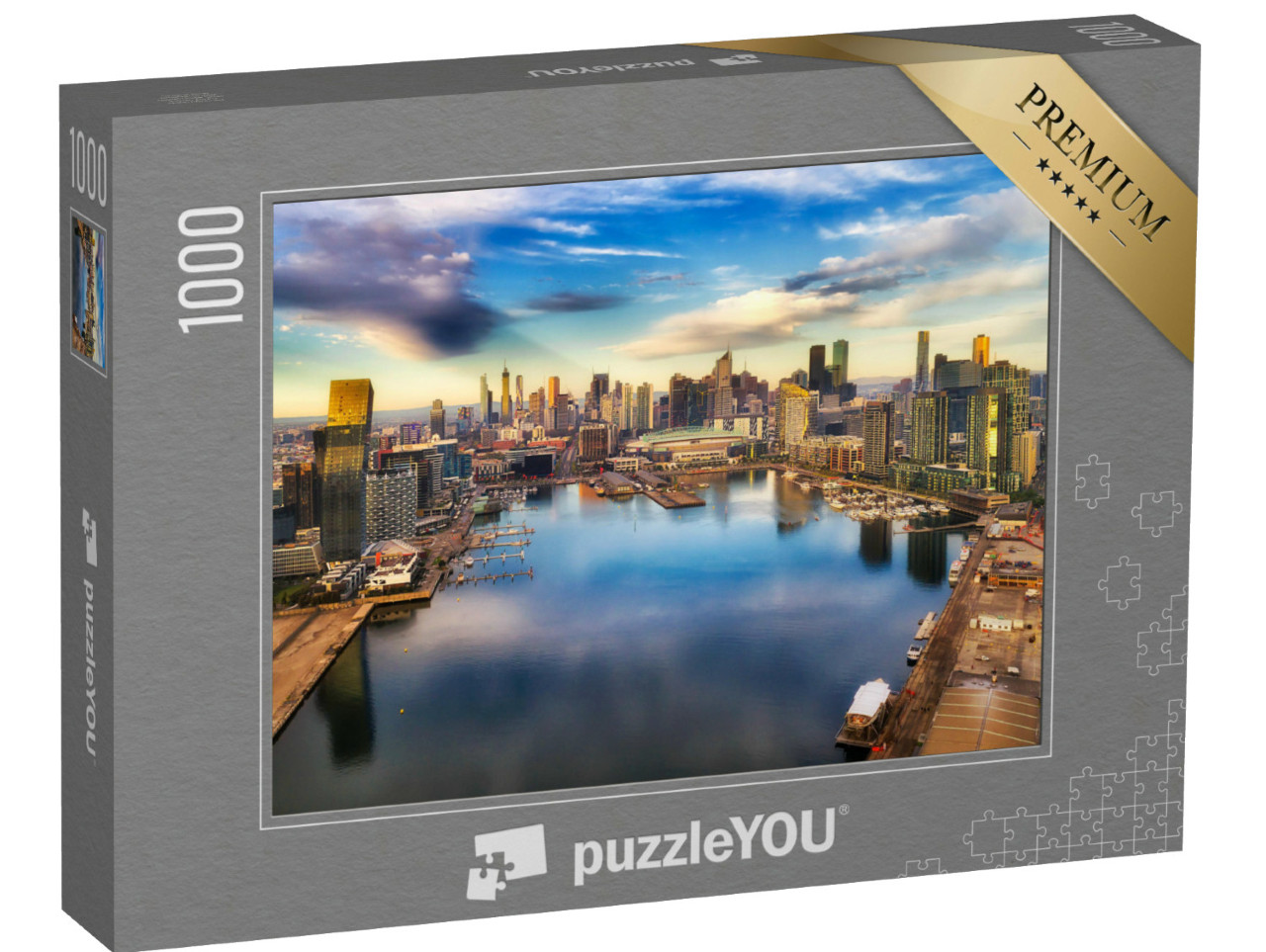 Puzzle de 1000 pièces « Rivière Yarra : banlieue de Melbourne, Docklands, Australie »