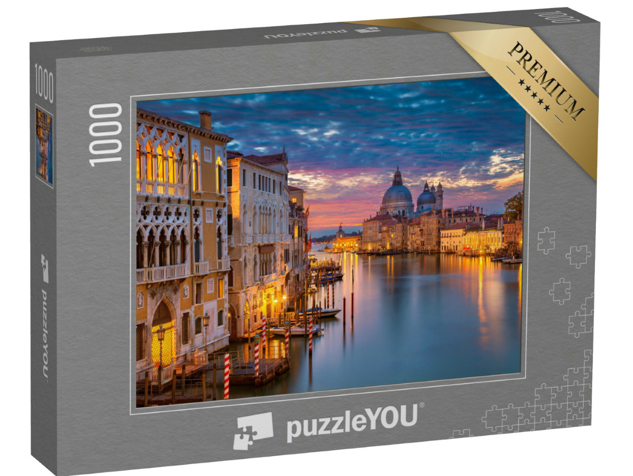 Puzzle de 1000 pièces « Ambiance de soirée tranquille sur le Grand Canal, Venise, Italie »
