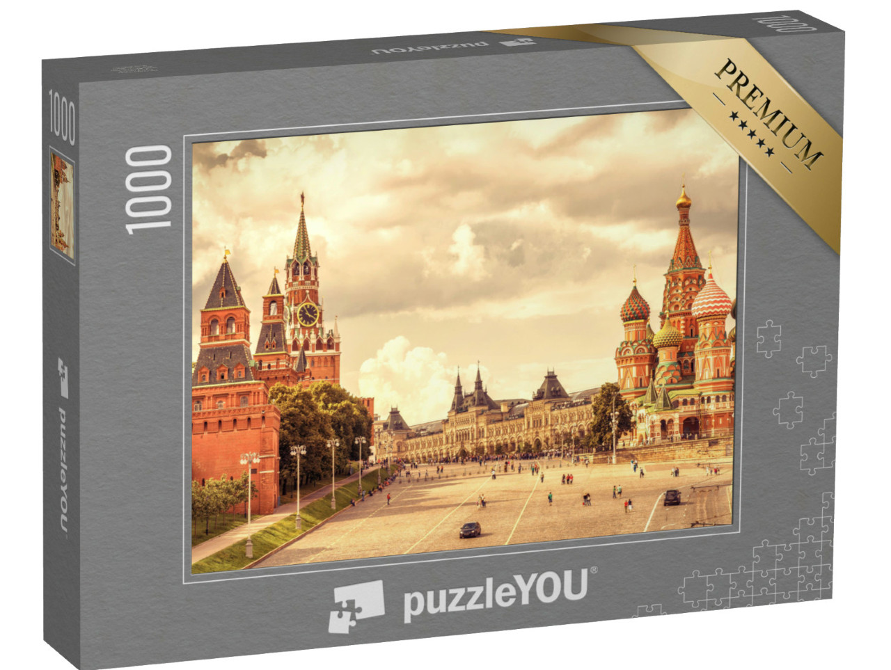 Puzzle de 1000 pièces « Cathédrale Saint-Basile et Kremlin, Place Rouge, Moscou »