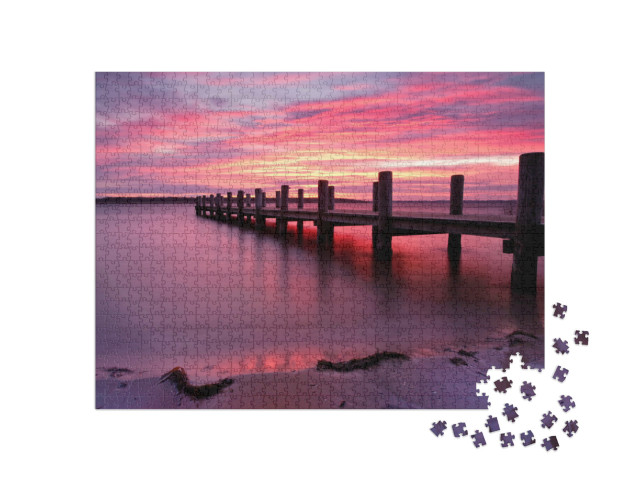 Puzzle de 1000 pièces « Quai à la lumière du matin »