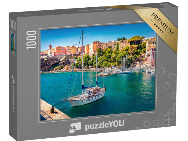 Puzzle de 1000 pièces « Attractif paysage urbain estival du port de Bastia »