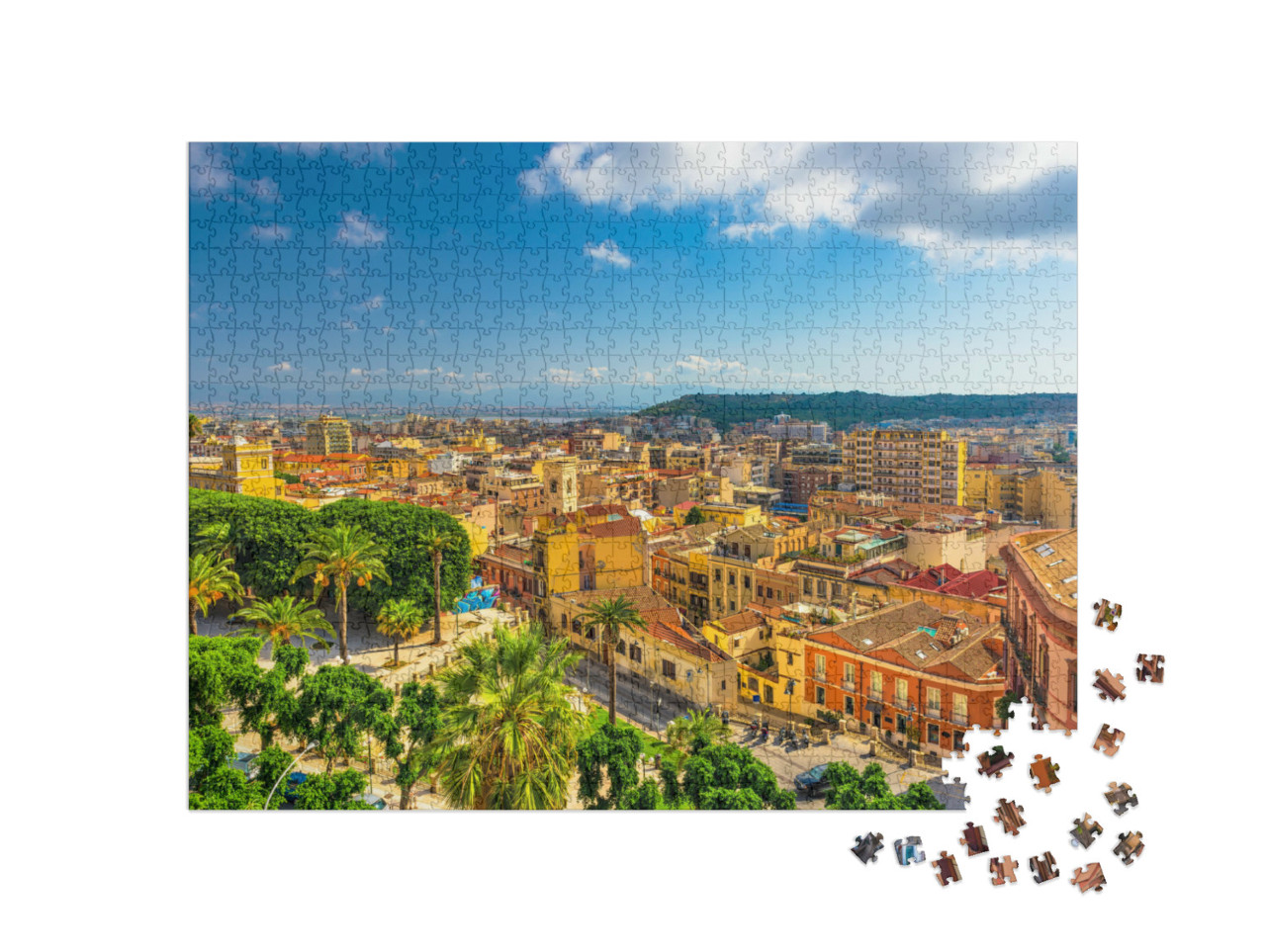 Puzzle de 1000 pièces « Vieille ville de Cagliari, Sardaigne, Italie »