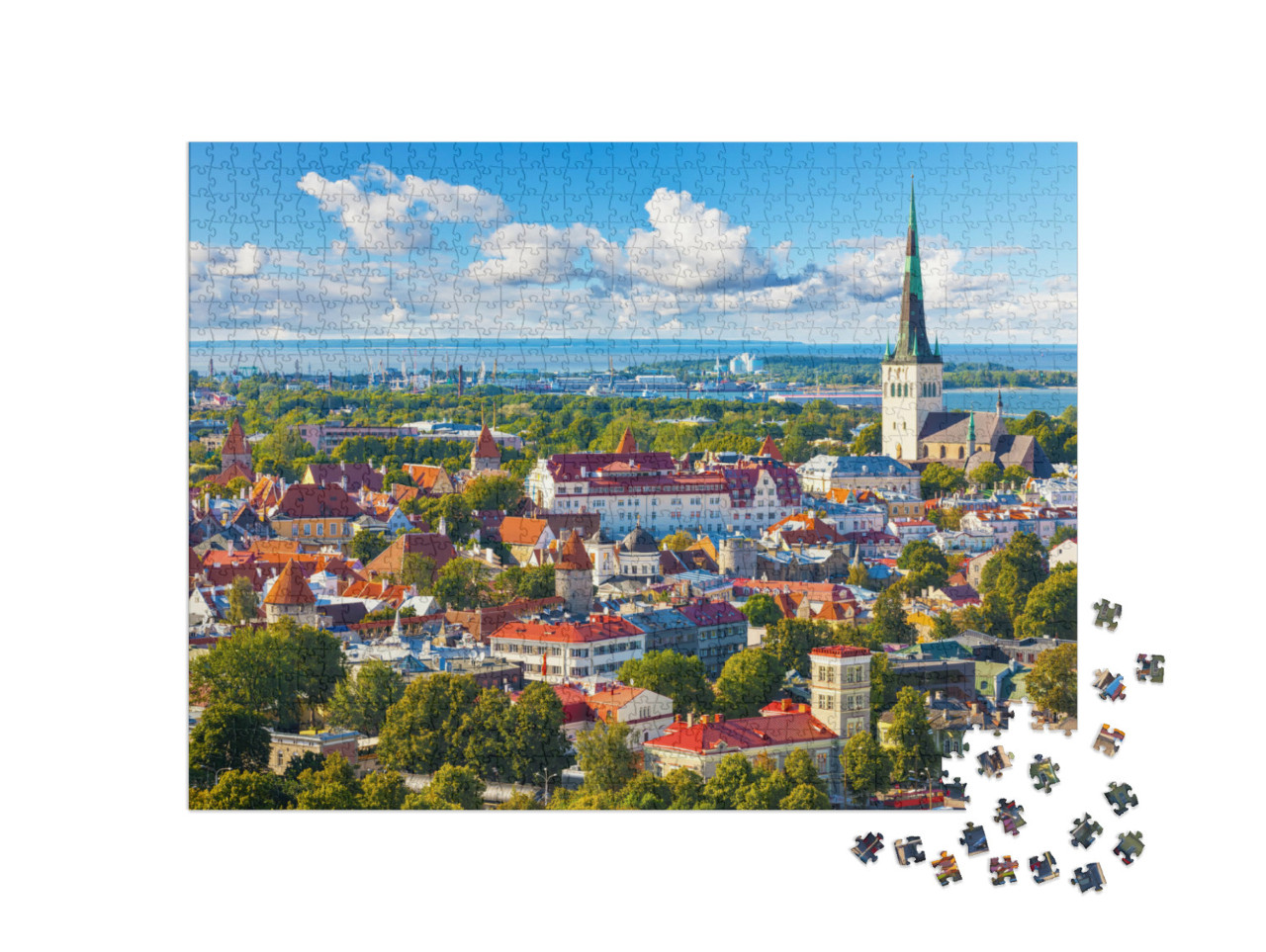 Puzzle de 1000 pièces « Panorama de la vieille ville de Tallinn, Estonie »