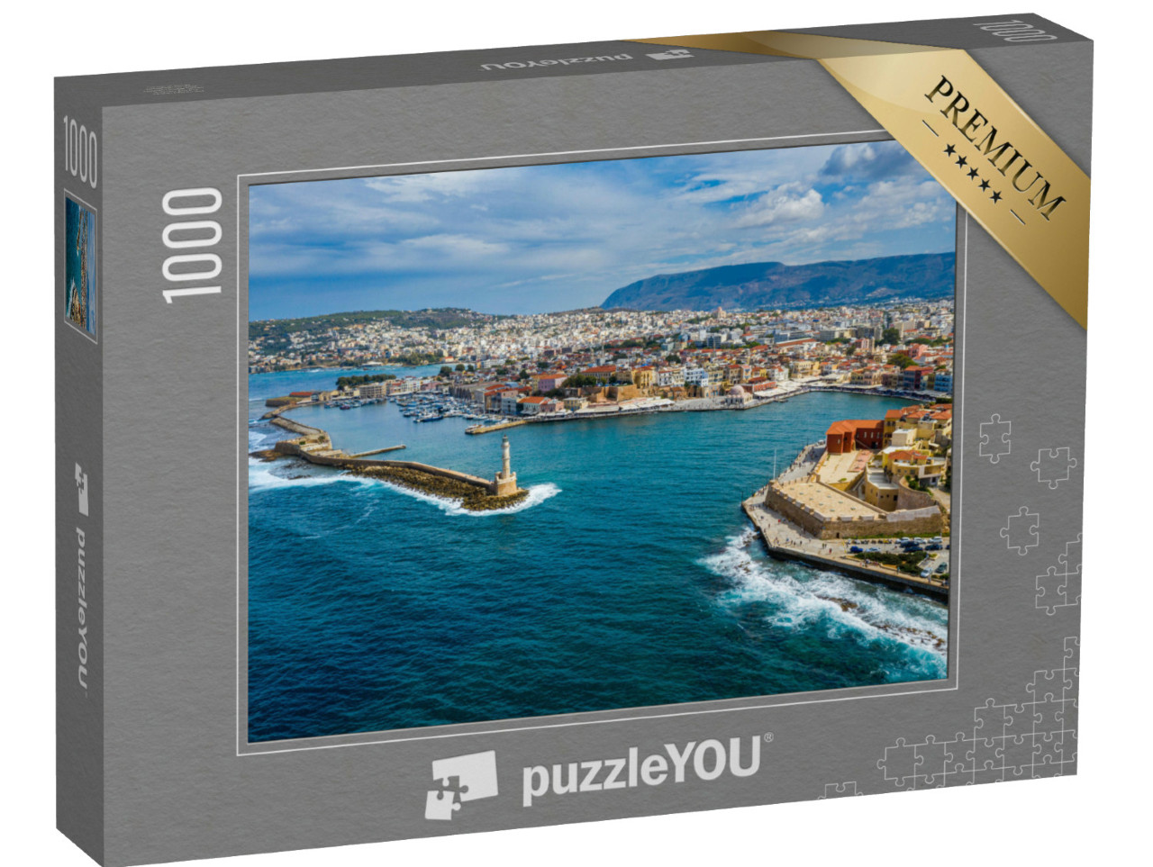 Puzzle de 1000 pièces « Vue panoramique d'en haut sur la ville de La Canée, île de Crète, Grèce »
