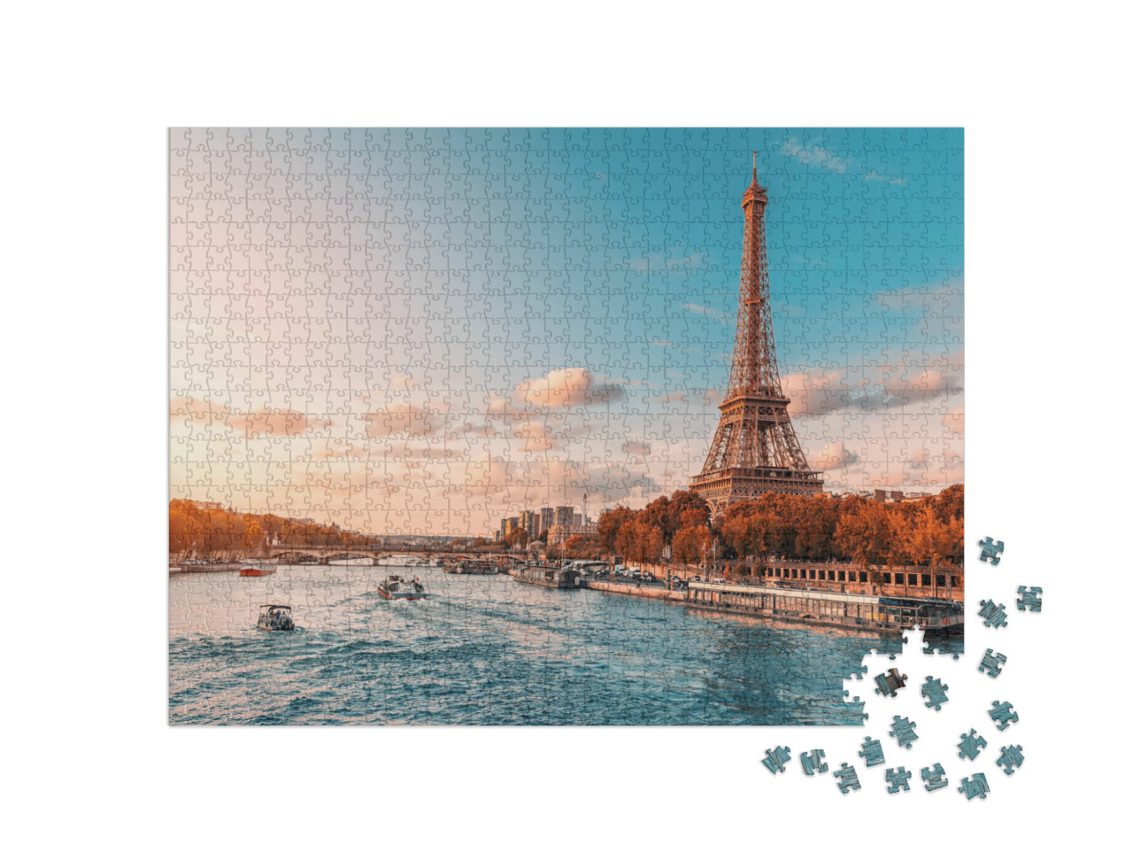 Puzzle de 1000 pièces « La Tour Eiffel dans la lumière du soleil couchant »
