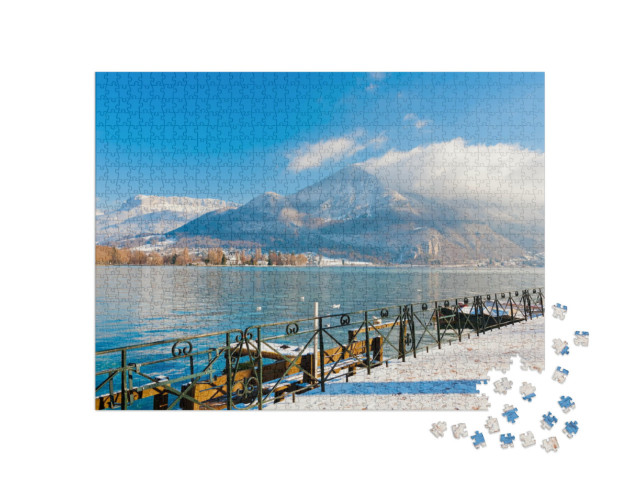 Puzzle de 1000 pièces « Le lac d'Annecy en hiver, France »