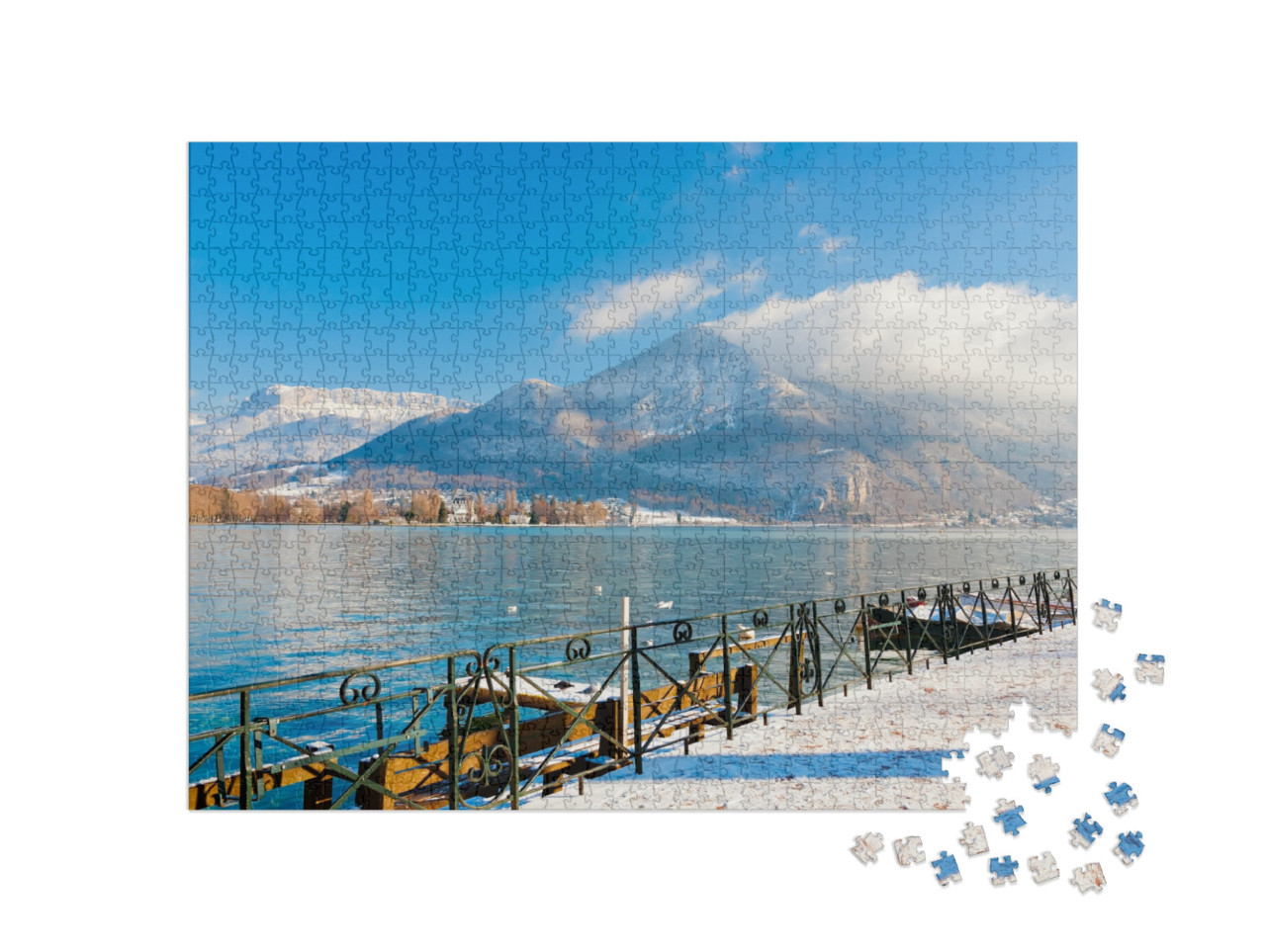 Puzzle de 1000 pièces « Le lac d'Annecy en hiver, France »