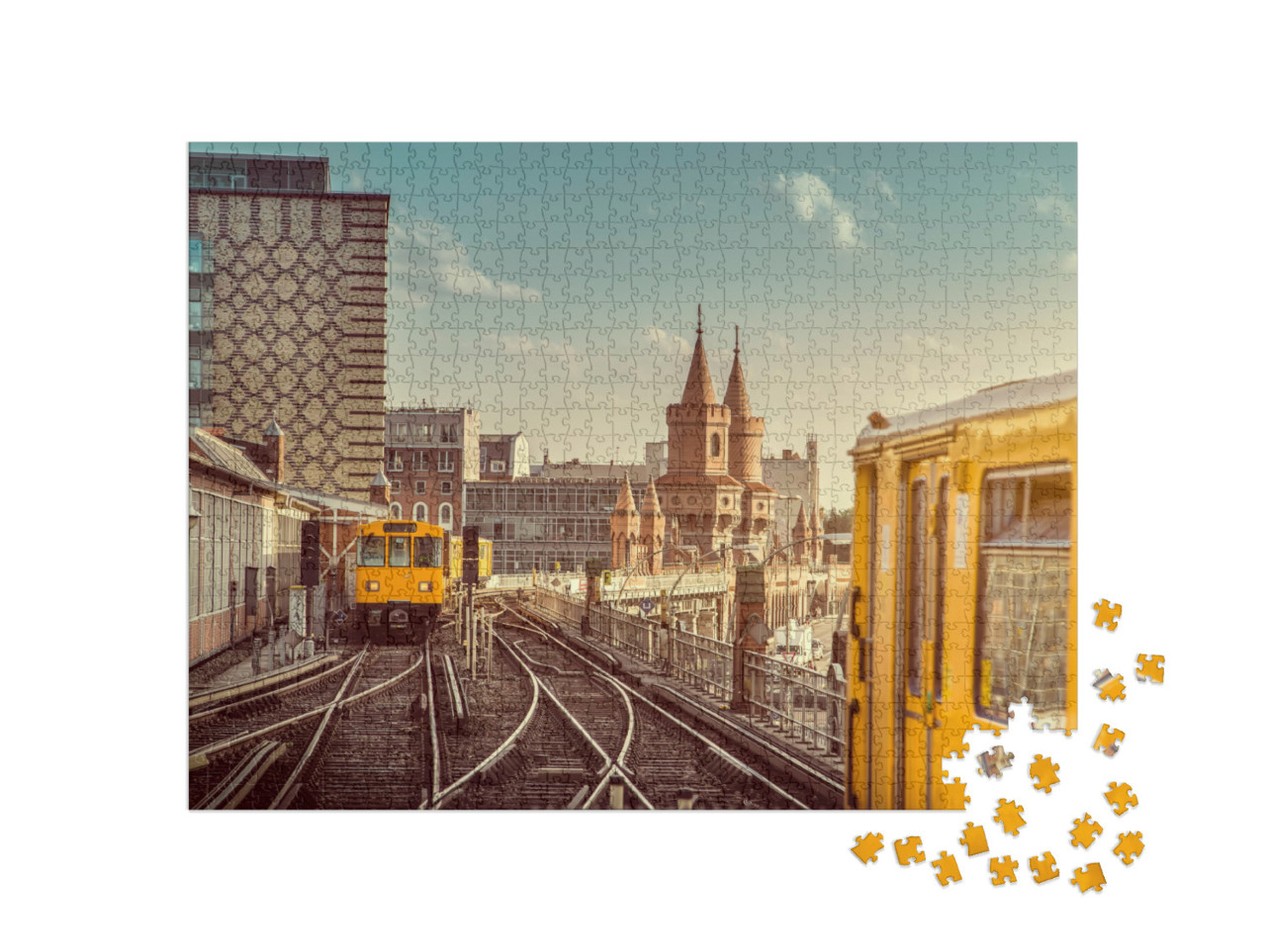 Puzzle de 1000 pièces « Métro de Berlin avec Oberbaumbrücke »