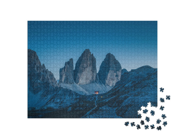Puzzle de 1000 pièces « Belle vue sur les célèbres Trois Cimets, Tyrol du Sud, Italie »