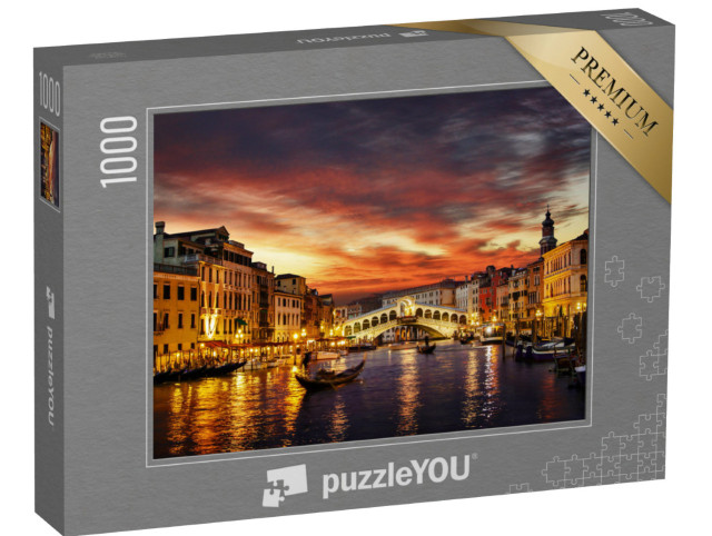 Puzzle de 1000 pièces « Pont du Rialto au coucher du soleil, Venise, Italie »