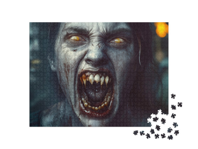 Puzzle de 1000 pièces « Zombie aux dents acérées, Halloween »