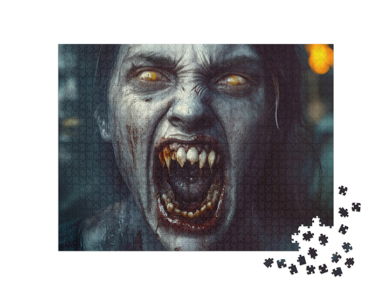 Puzzle de 1000 pièces « Zombie aux dents acérées, Halloween »
