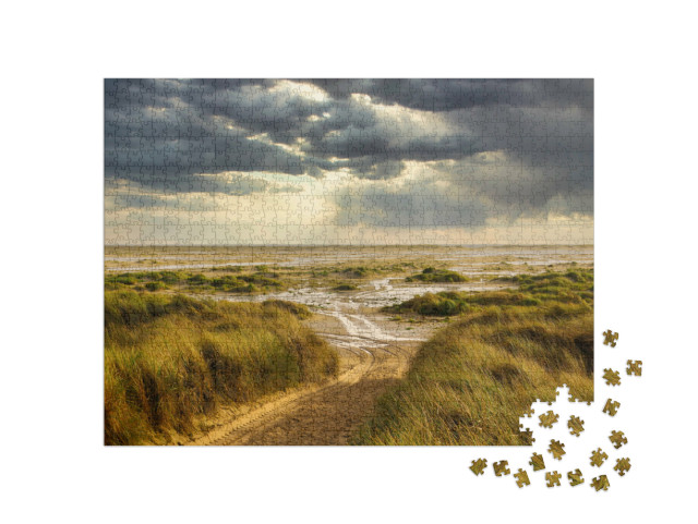 Puzzle de 1000 pièces « Dunes sur la plage d'Amrum, Allemagne »