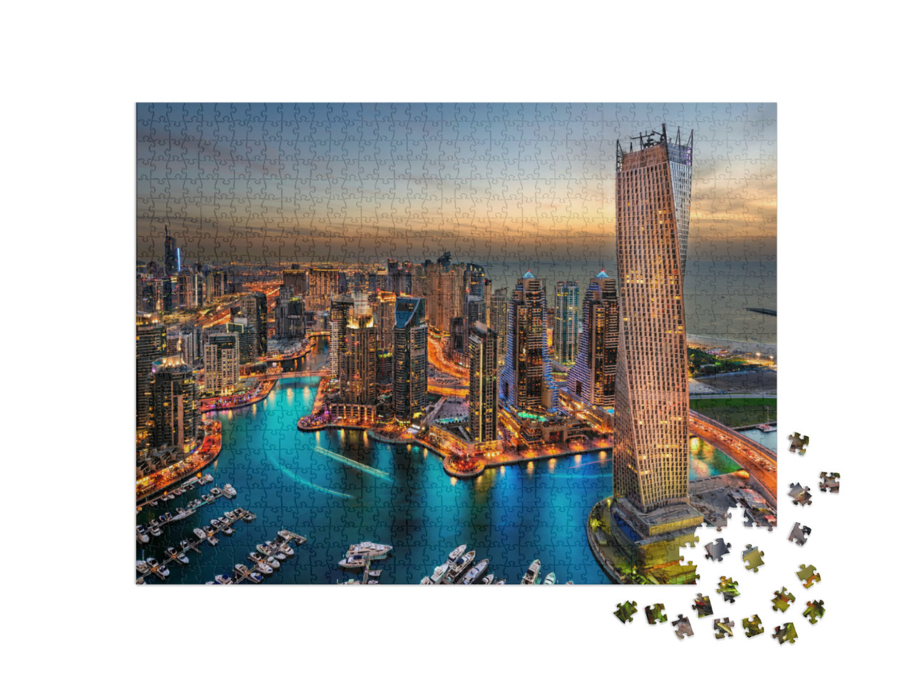 Puzzle de 1000 pièces « La beauté du port vue d'en haut »