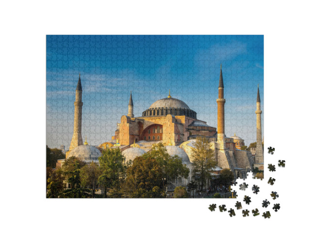 Puzzle de 1000 pièces « Magnifique Hagia Sofia, le célèbre symbole d'Istanbul »
