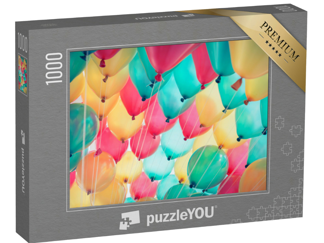 Puzzle de 1000 pièces « Des ballons colorés s'élèvent dans le ciel »