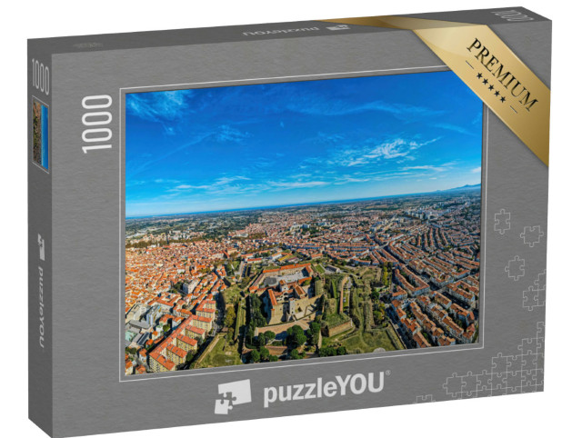 Puzzle de 1000 pièces « Vue aérienne de la ville de Perpignan en France »