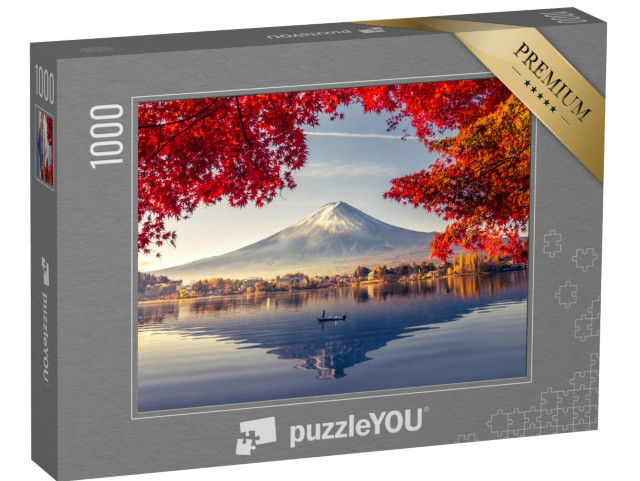 Puzzle de 1000 pièces « Magnifique vue panoramique sur le Mont Fuji au lac Kawaguchiko, Japon »