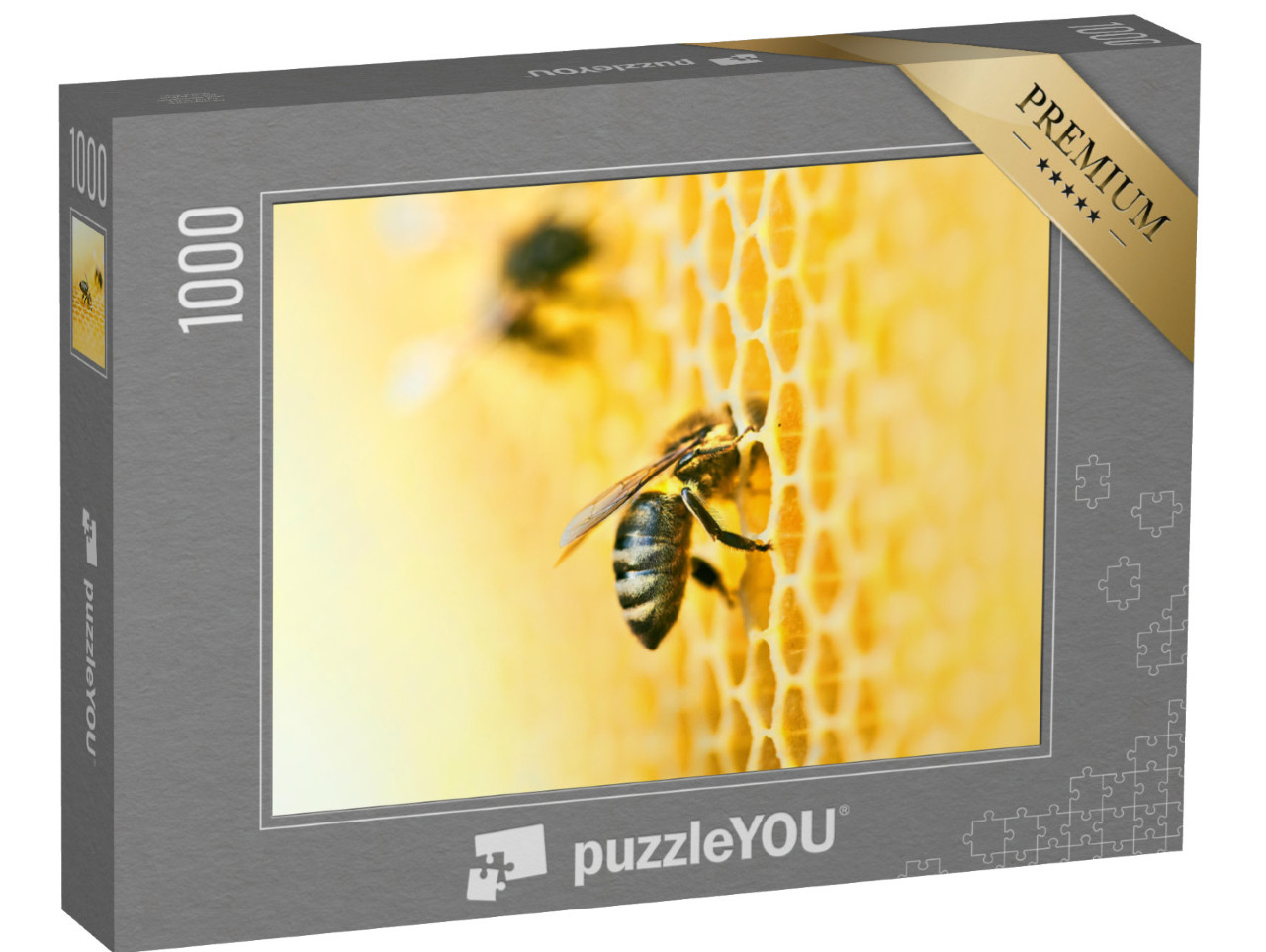 Puzzle de 1000 pièces « Une ruche avec un nid d'abeilles et des abeilles »