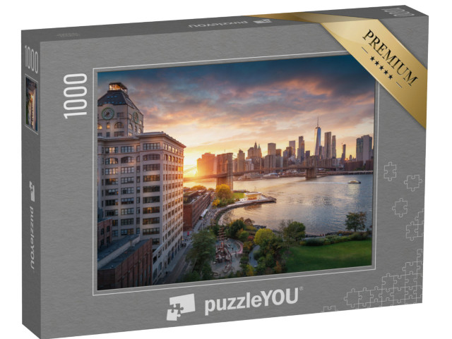 Puzzle de 1000 pièces « Pont de Brooklyn à New York City avec Financial District »