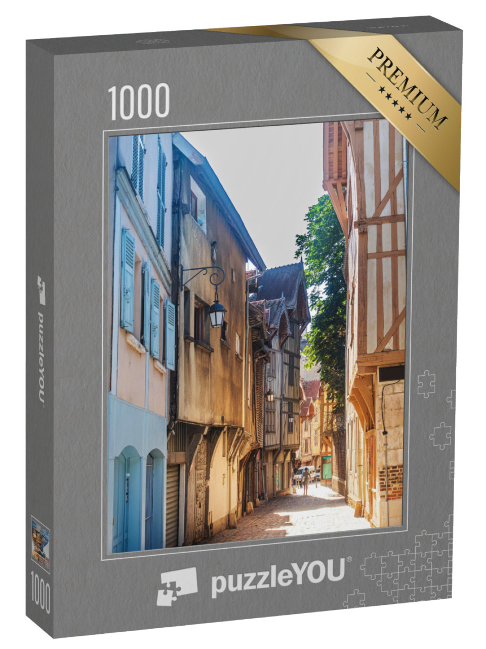 Puzzle de 1000 pièces « Vue de la rue du centre-ville de Troyes, France »