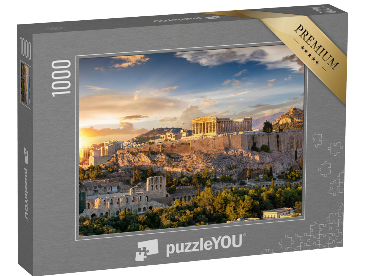 Puzzle de 1000 pièces « L'Acropole d'Athènes dans un coucher de soleil époustouflant, Grèce »