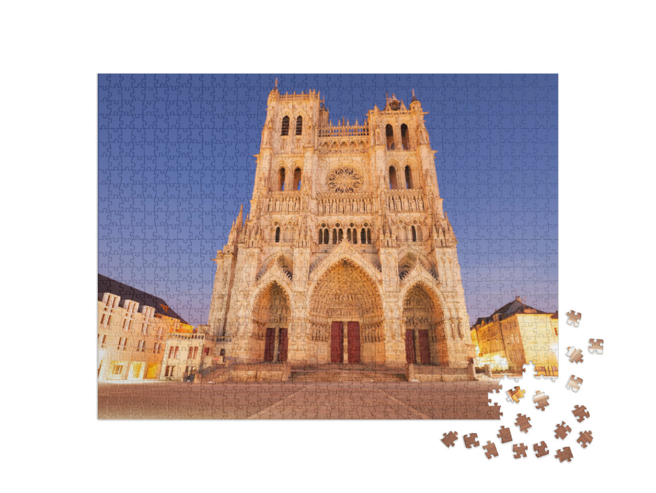 Puzzle de 1000 pièces « Célèbre cathédrale Basilique Notre-Dame d'Amiens, Picardie, France »