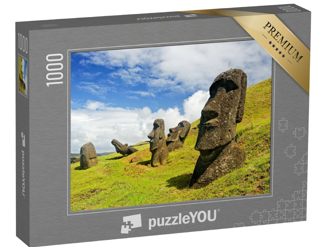Puzzle de 1000 pièces « Figurines de pierre Moais dans le Parc national de Rapa Nui, Île de Pâques, Chili »