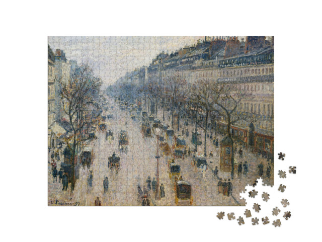 Puzzle de 1000 pièces « Camille Pissarro - Le boulevard Montmartre un matin d'hiver »