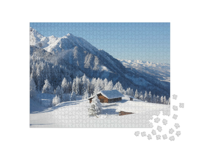 Puzzle de 1000 pièces « Impressionnant paysage hivernal dans les Alpes autrichiennes »