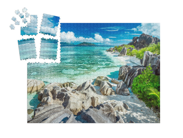 SMART SORTED® | Puzzle photo 1000 pièces « Anse Source D'Argent - La plus belle plage des Seychelles »