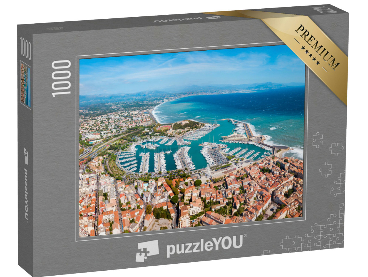 Puzzle de 1000 pièces « Vue aérienne du port d'Antibes sur la Riviera française »
