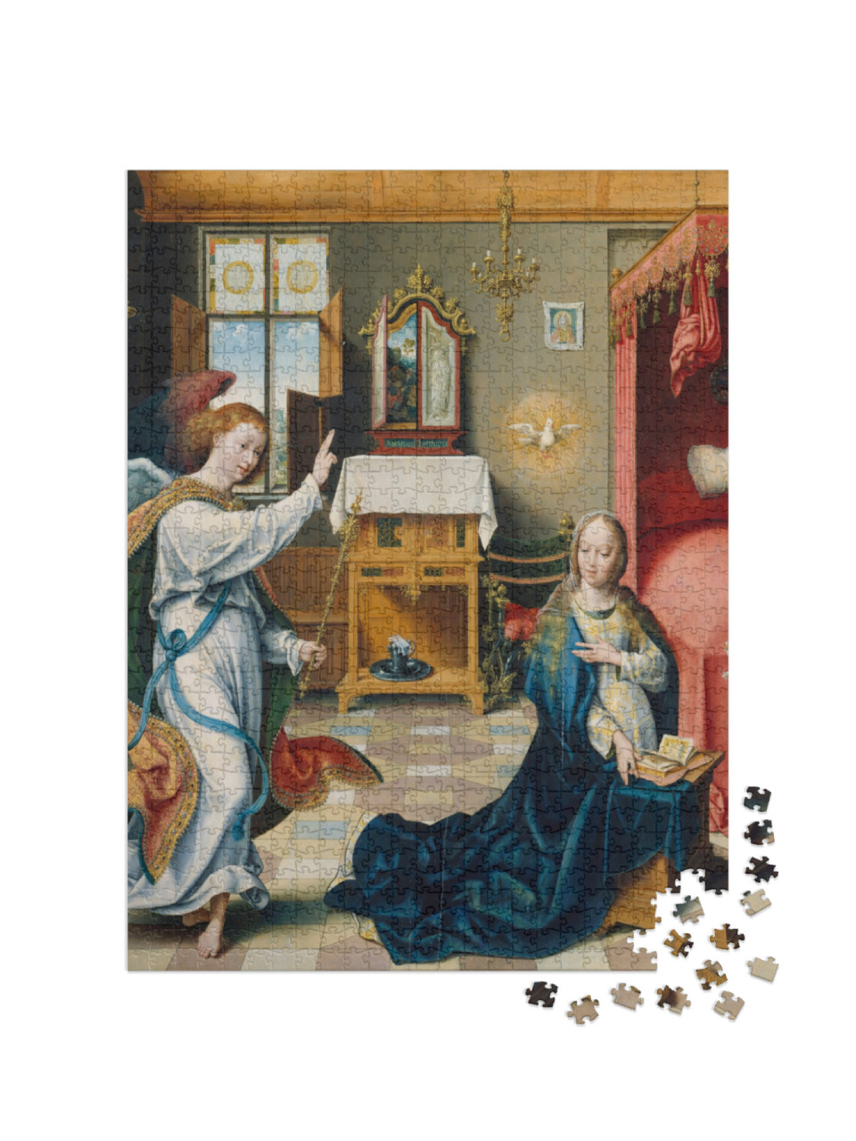 Puzzle de 1000 pièces « Joos van Cleve - L'Annonciation »
