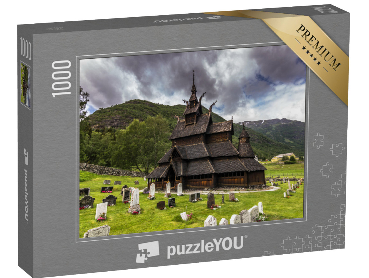 Puzzle de 1000 pièces « Borgund Stabkirche à Borgund, Norvège »