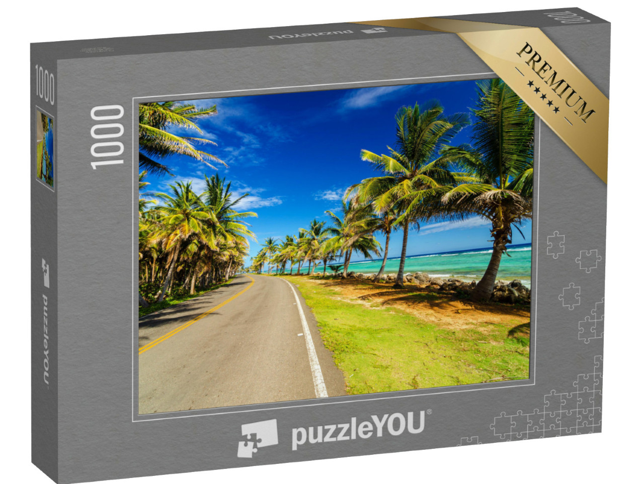 Puzzle de 1000 pièces « Autoroute à côté de la mer turquoise des Caraïbes, Colombie »