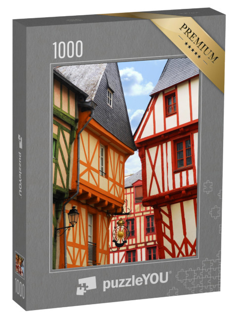 Puzzle de 1000 pièces « Maisons médiévales colorées à Vannes, Bretagne, France »