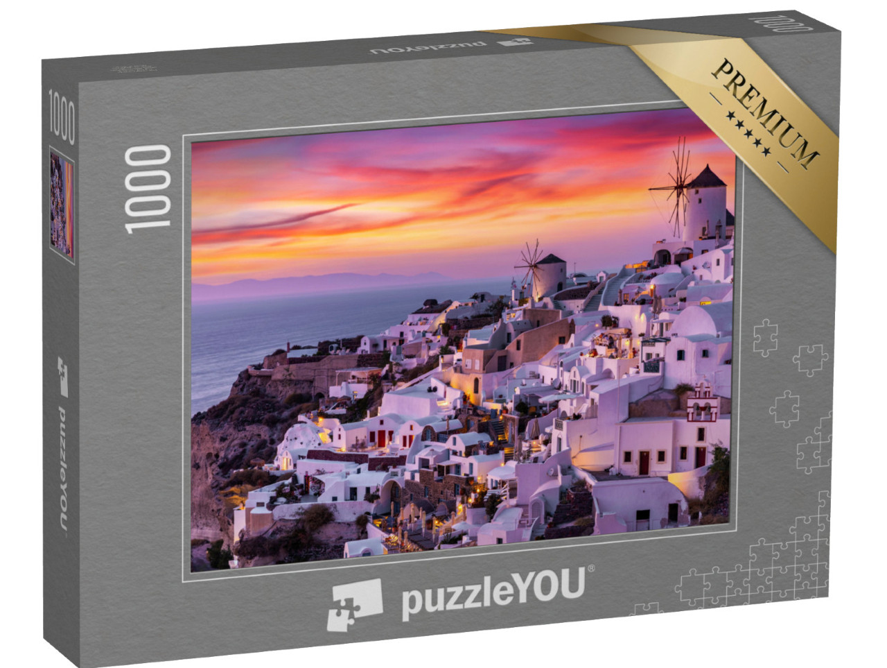 Puzzle de 1000 pièces « Village d'Oía sur l'île de Santorin, Grèce »