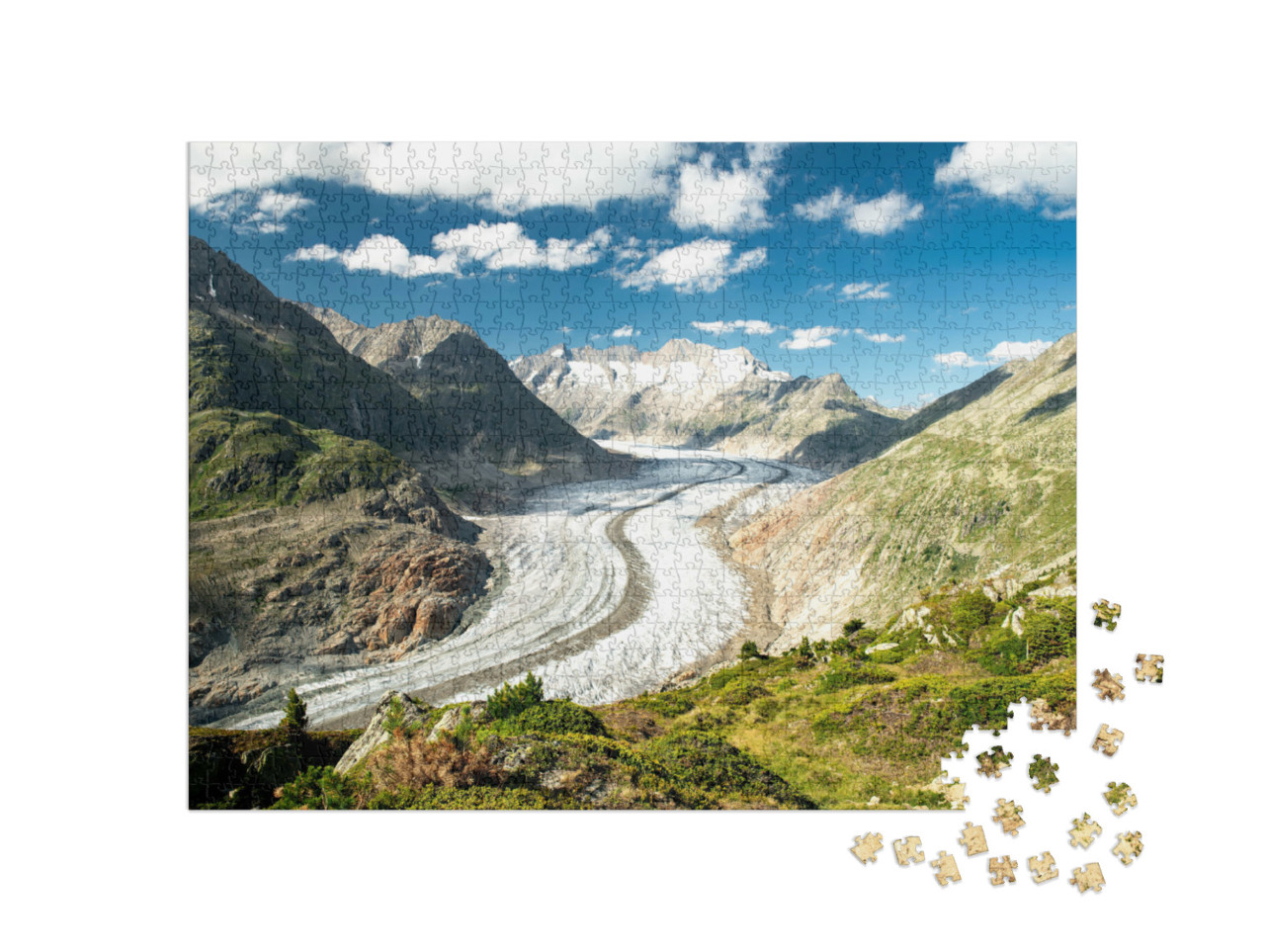 Puzzle de 1000 pièces « Vue impressionnante sur le glacier d'Aletsch en Suisse »