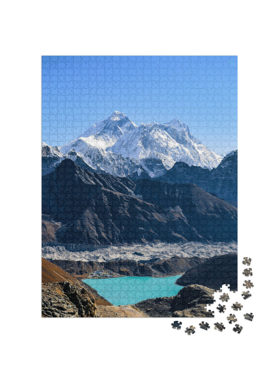 Puzzle de 1000 pièces « Le mont Everest, le Lhotse et le Nuptse vus depuis le col de Renjo La »
