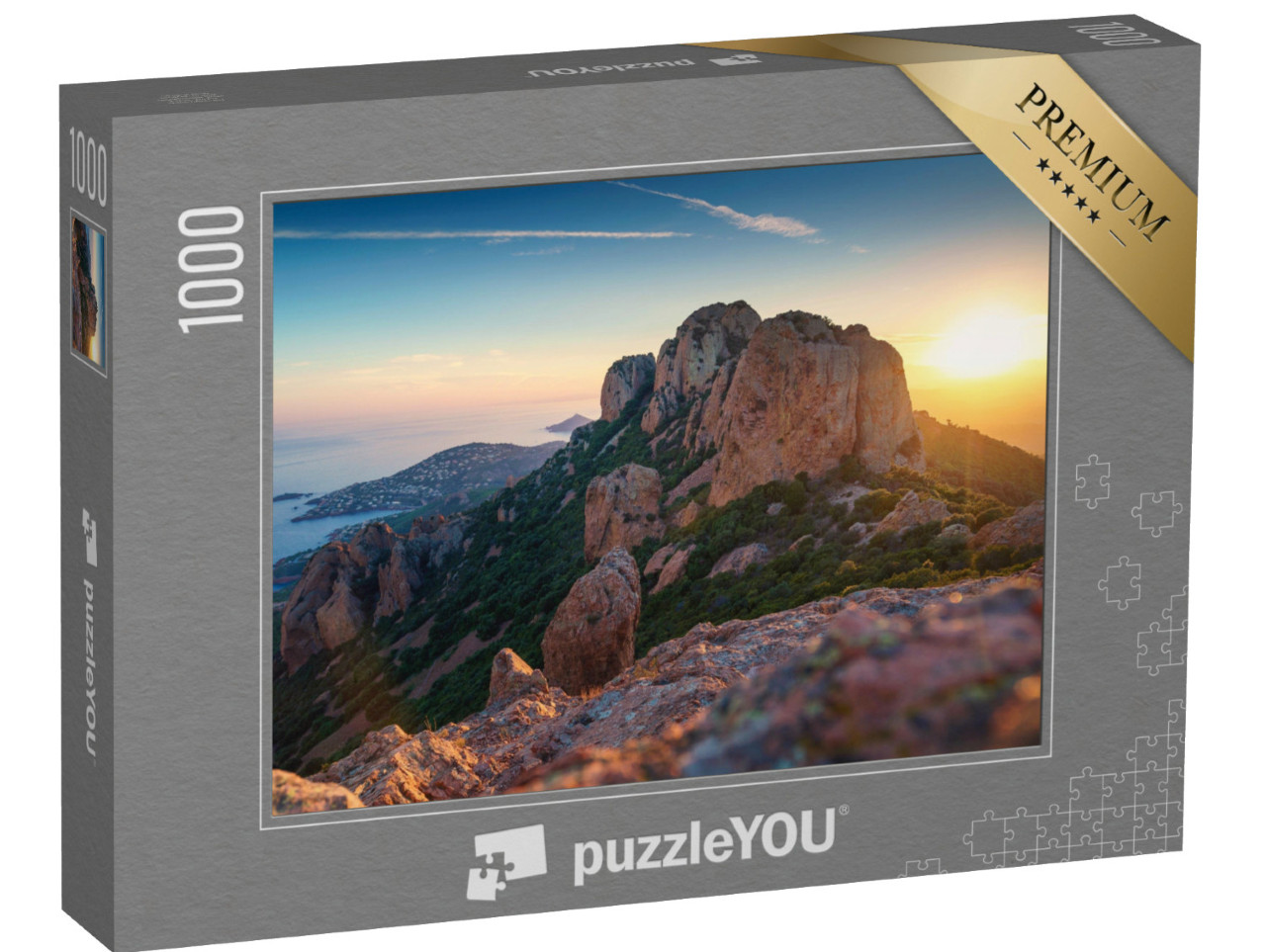 Puzzle de 1000 pièces « Coucher de soleil sur l'Esterel (Var, France) »