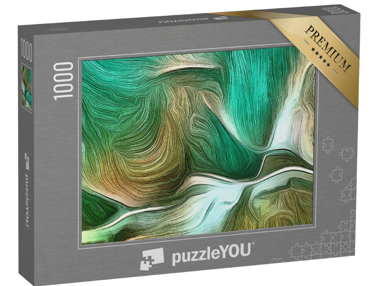 Puzzle de 1000 pièces « Peinture abstraite dans des tons verts vifs »