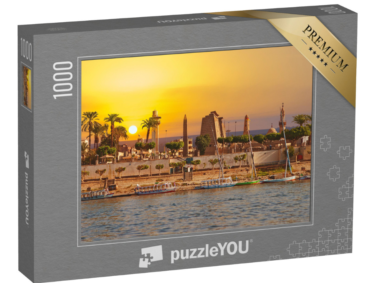 Puzzle de 1000 pièces « Journée ensoleillée au bord du Nil à Louxor, Égypte »