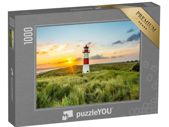 Puzzle de 1000 pièces « Lever de soleil au phare de List sur l'île de Sylt »