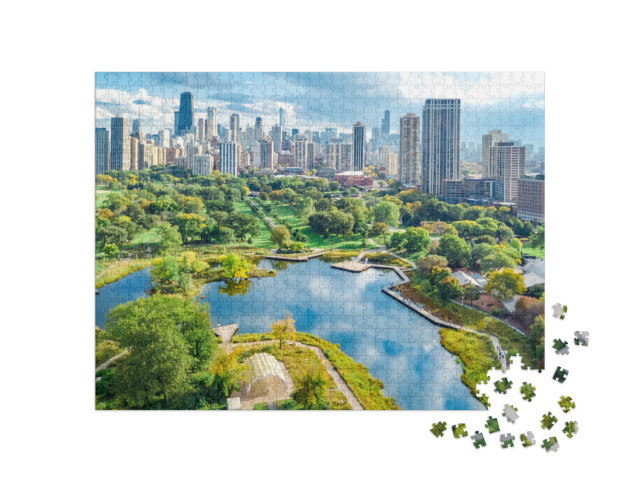 Puzzle de 1000 pièces « L'horizon de Chicago, Illinois, États-Unis »