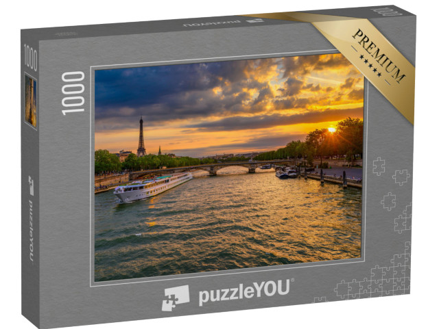 Puzzle de 1000 pièces « Coucher de soleil sur la Seine à Paris »