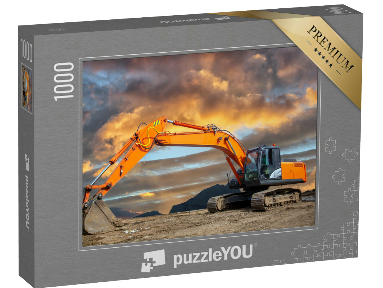 Puzzle de 1000 pièces « Une pelleteuse sur chenilles sur un chantier »
