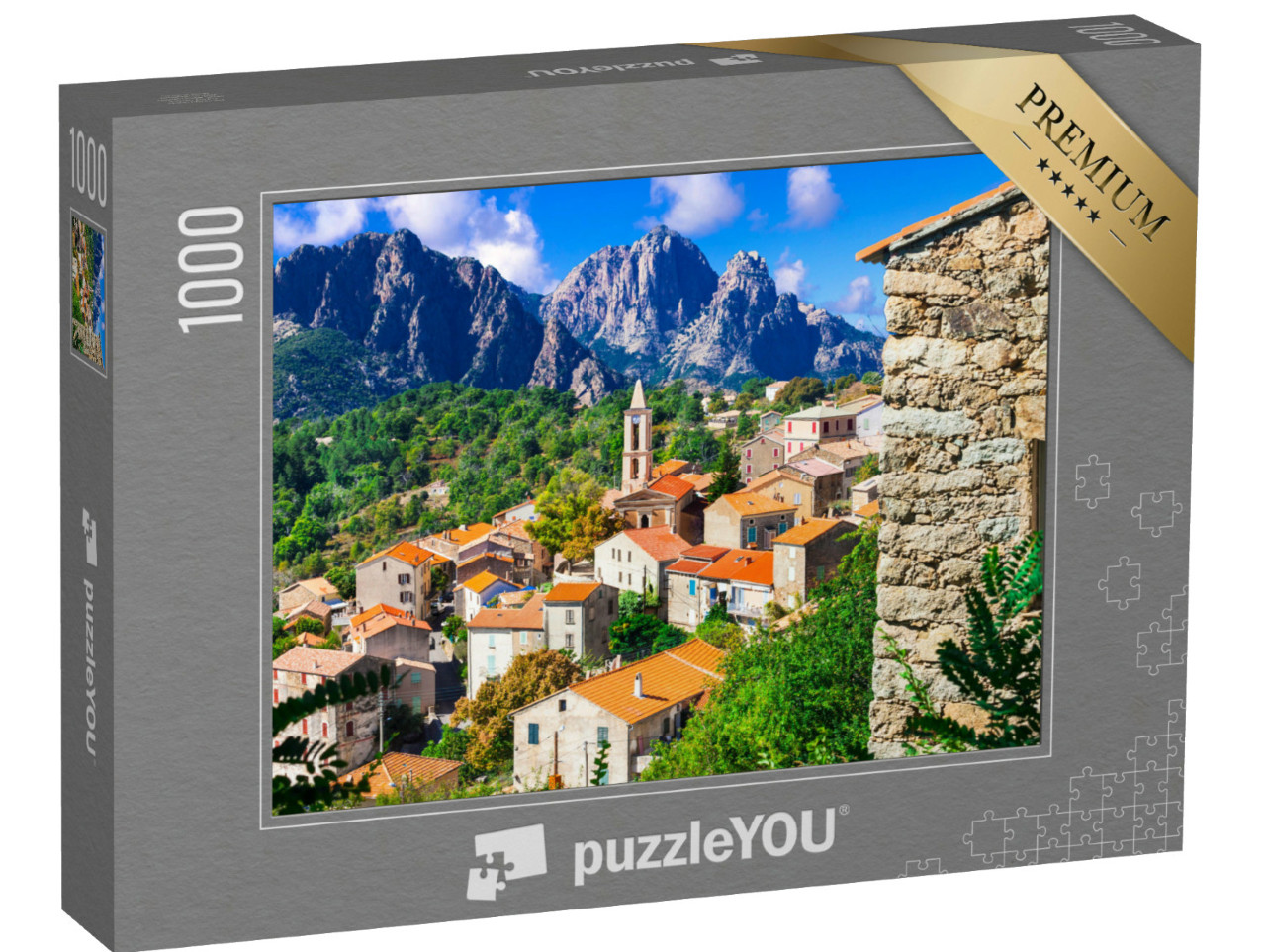 Puzzle de 1000 pièces « Evisa : un village de montagne pittoresque en Corse »